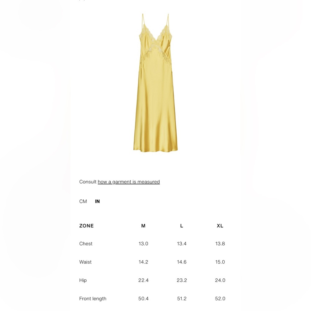 LAST CALL- dress to be donated
Zara Yellow Lace-Trim Satin Midi Dress NWOT - Picture 8 of 16